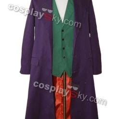 NewCosplay New Arrivals Batman Dark Knight Joker Purple Long Trench Coat Halloween Costume Cosplay