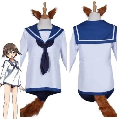 NewCosplay New Arrivals Strike Witches Miyafuji Yoshika Sailor Suit Dress Swimwear Outfits Halloween Carnival Suit Cosplay Costume