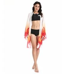 NewCosplay Anime Demon Slayer Kimetsu No Yaiba Rengoku Kyoujurou Bikini Beach Swimsuit Set Cosplay Costume