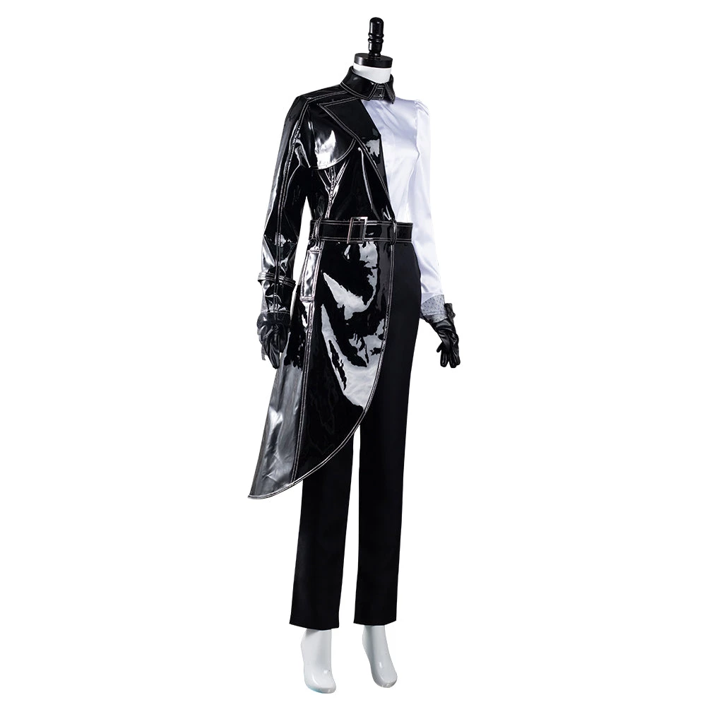 NewCosplay Cruella Black White Shirt Coat Pants Outfits Halloween Carnival Suit Cosplay Costume 7 NewCosplay Cruella Black White Shirt Coat Pants Outfits Halloween Carnival Suit Cosplay Costume