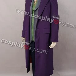 NewCosplay New Arrivals Batman Dark Knight Joker Purple Long Trench Coat Halloween Costume Cosplay